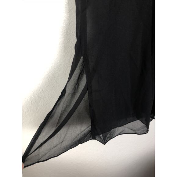 Ekouaer Women's Chiffon Sheer Cardigan Cover Ups Drawstring Black Size XL - Picture 7 of 10